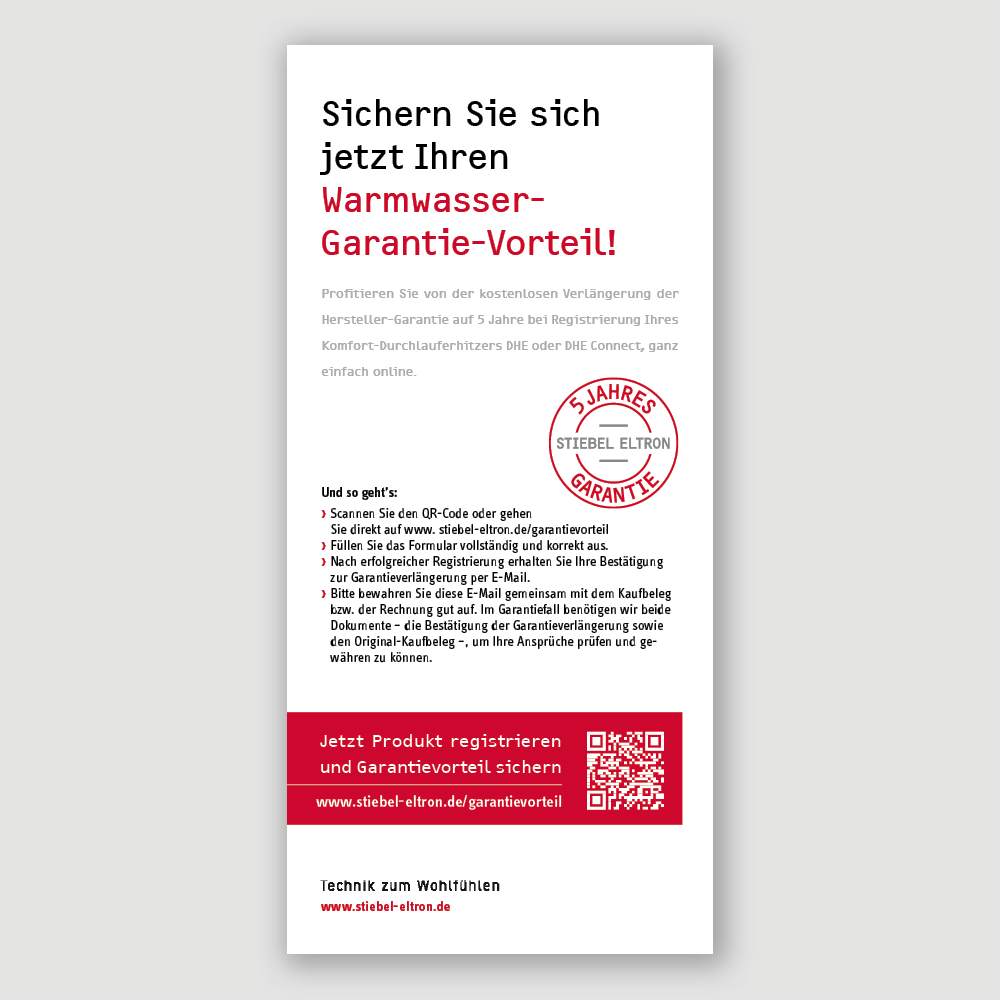 Karte Garantieverlängerung Durchlauferhitzer